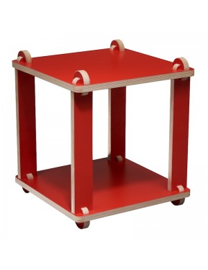 Mesa taburete rojo TABUTECA - diseño modular